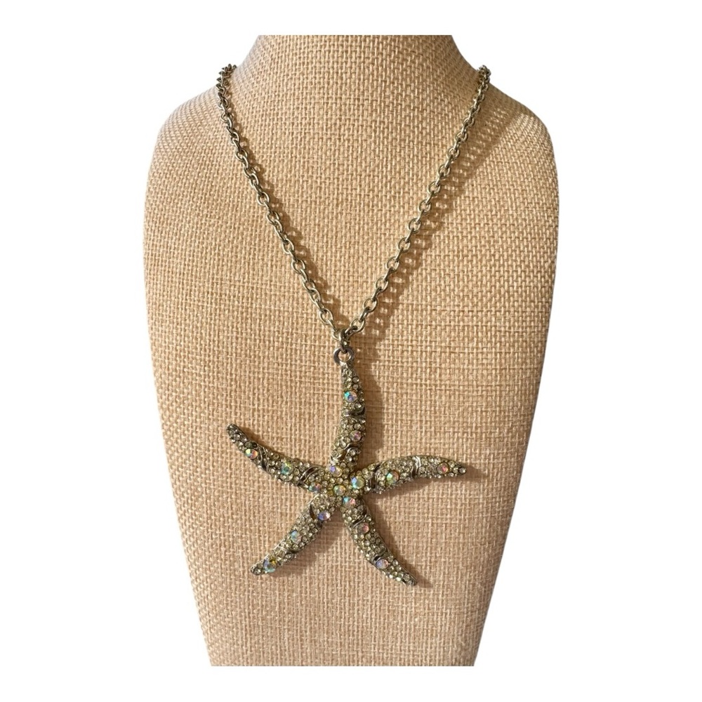 Silver Starfish Pendant Necklace